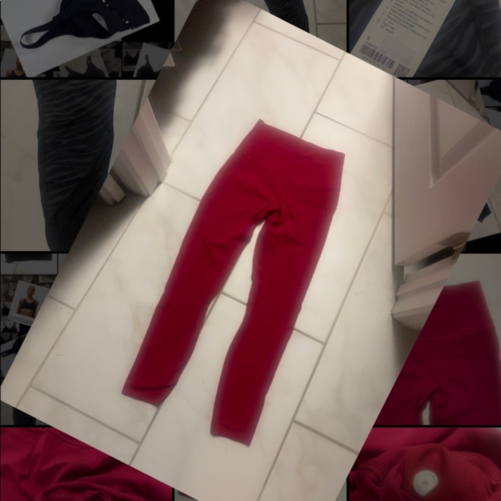 Lululemon hot pink align pants. 21”. Size 4